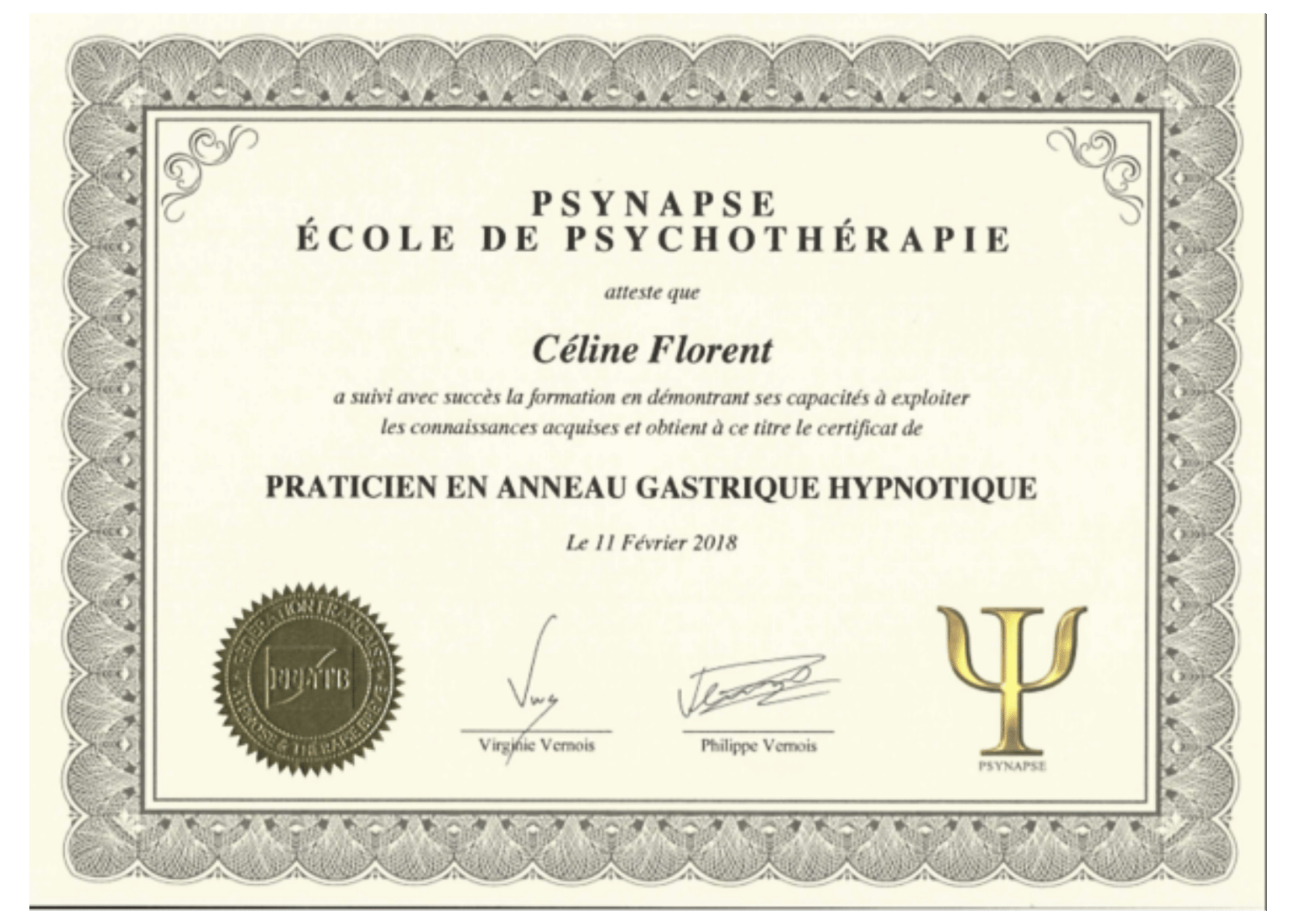 Certification praticien en anneau gastrique hypnotique